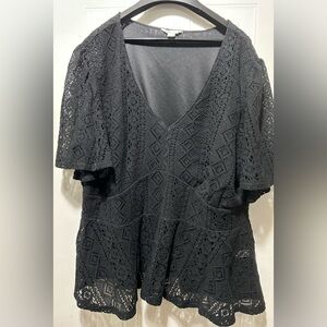 Black lace pants suite